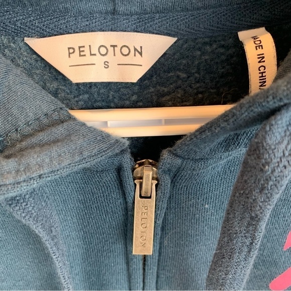 Peloton Be Good To Yourself Teal Blue Zip Up Hoodie Women's sz S - Picture 6 of 8